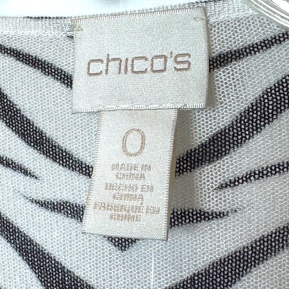 Chico's "Vicki"  Cascade Zebra Stripe Cardigan & Black Tank, GUC, - Picture 4 of 10